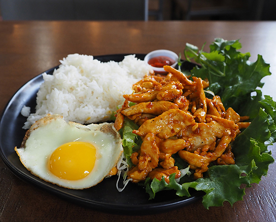 Image: Garlic Chicken Over Rice with Egg